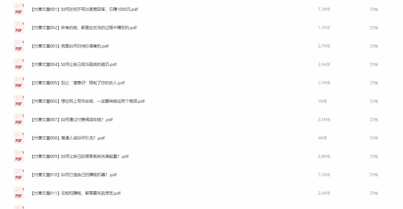 赢在8小时之外付费文章（绝密，勿外传）【746.9MB】